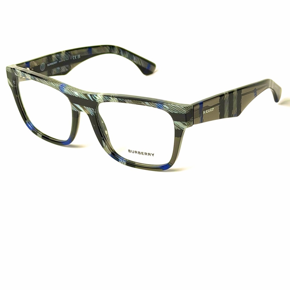 Burberry B 2411 4147 Grey Black Blue Patterned New Authentic 53mm